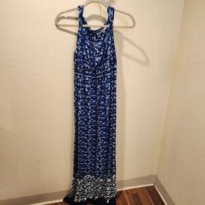 Max Studio Blue Novelty Print Sleevesless Maxi Dress size L